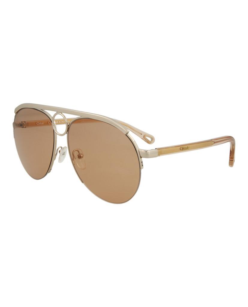 商品Chloé|Aviator-Style Metal Sunglasses,价格¥870,第4张图片详细描述