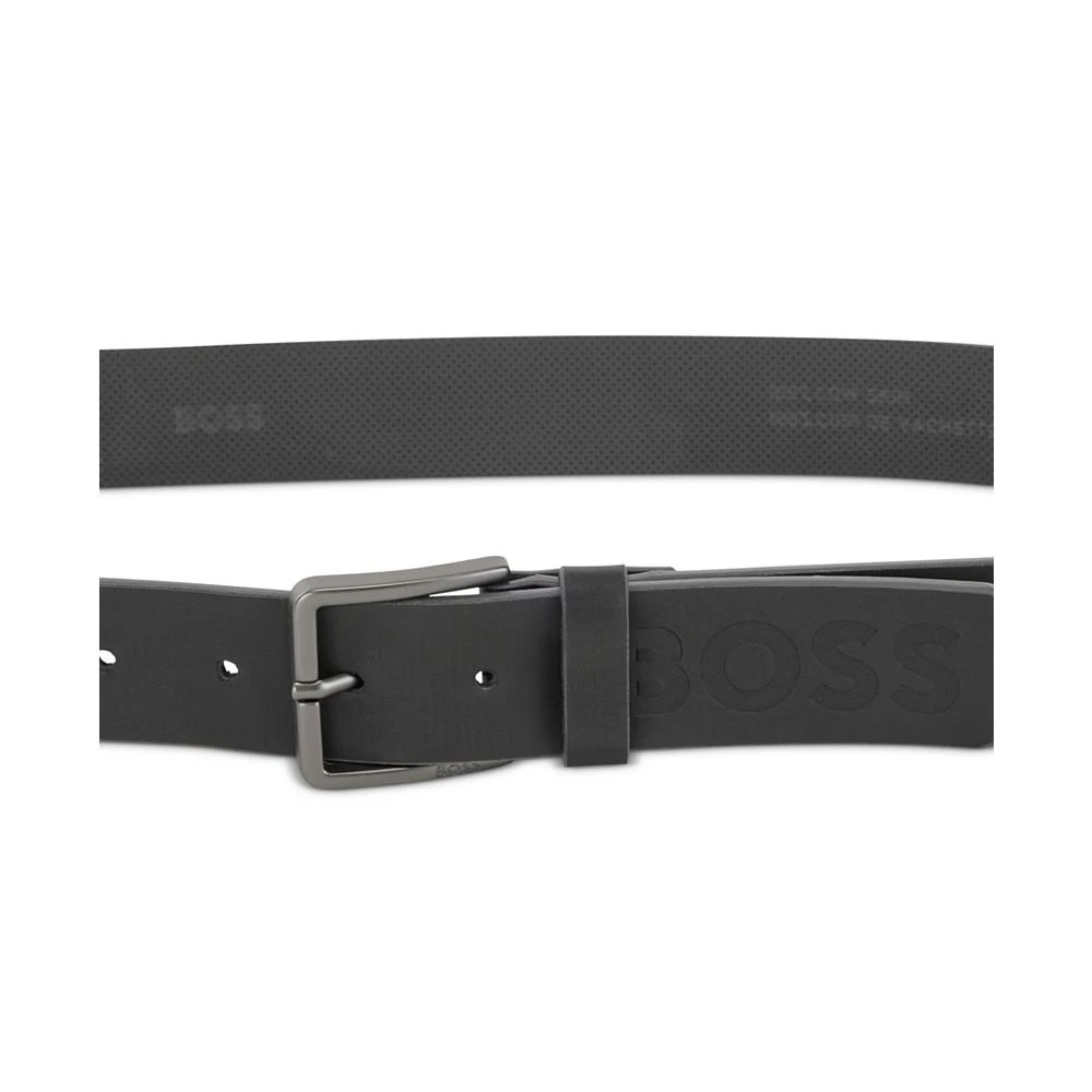 商品Hugo Boss|Men's Embossed Logo Leather Belt,价格¥617,第2张图片详细描述