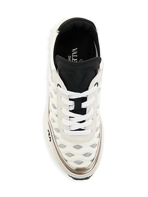 商品Valentino|Leather & Textile Logo-Embroidered Running Sneakers,价格¥6480,第7张图片详细描述