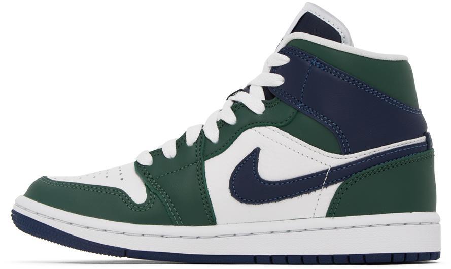 商品Jordan|White & Green Air Jordan 1 Mid Sneakers,价格¥1022,第5张图片详细描述