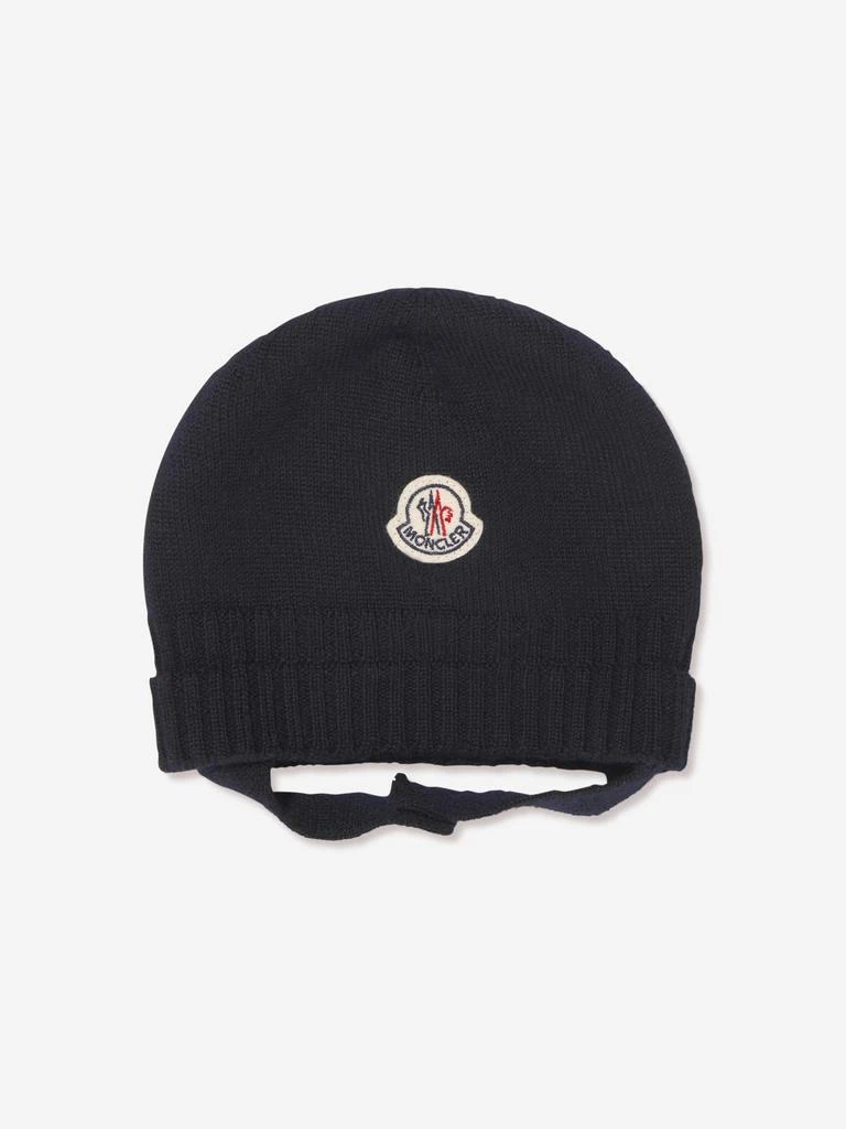 商品Moncler|Moncler Enfant Baby Hat And Mittens Set in Navy,价格¥2640,第3张图片详细描述