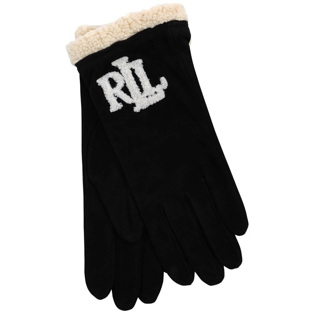 商品Ralph Lauren|Suede Logo Faux Sherling Gloves,价格¥1048,第1张图片