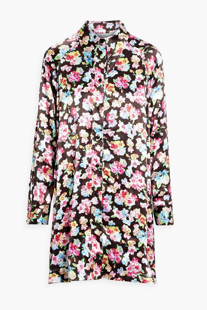 商品Ganni|Oversized floral-print satin shirt,价格¥1099,第1张图片