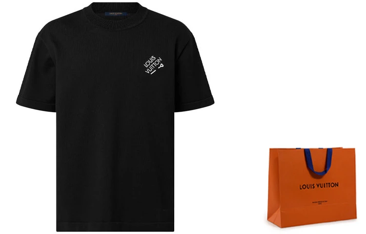 商品[国内直发] Louis Vuitton|LV FALL系列 FW22 字母Logo印花圆领休闲短袖T恤 男款 黑色,价格¥11864,第5张图片详细描述