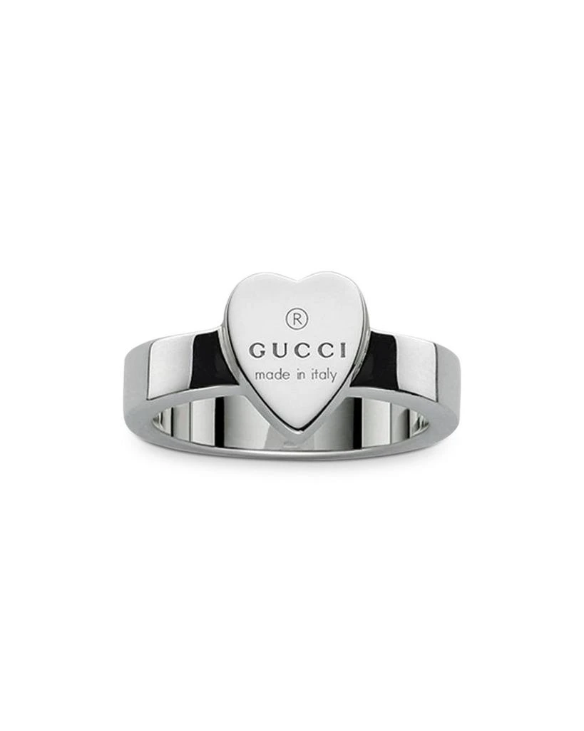 商品Gucci|Sterling Silver Trademark Engraved Heart Ring,价格¥2862,第1张图片