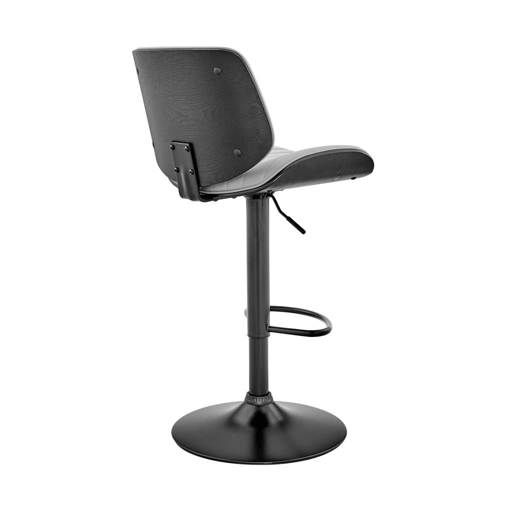 商品Homezia|24" Gray And Black Iron Swivel Adjustable Height Bar Chair,价格¥2364,第5张图片详细描述