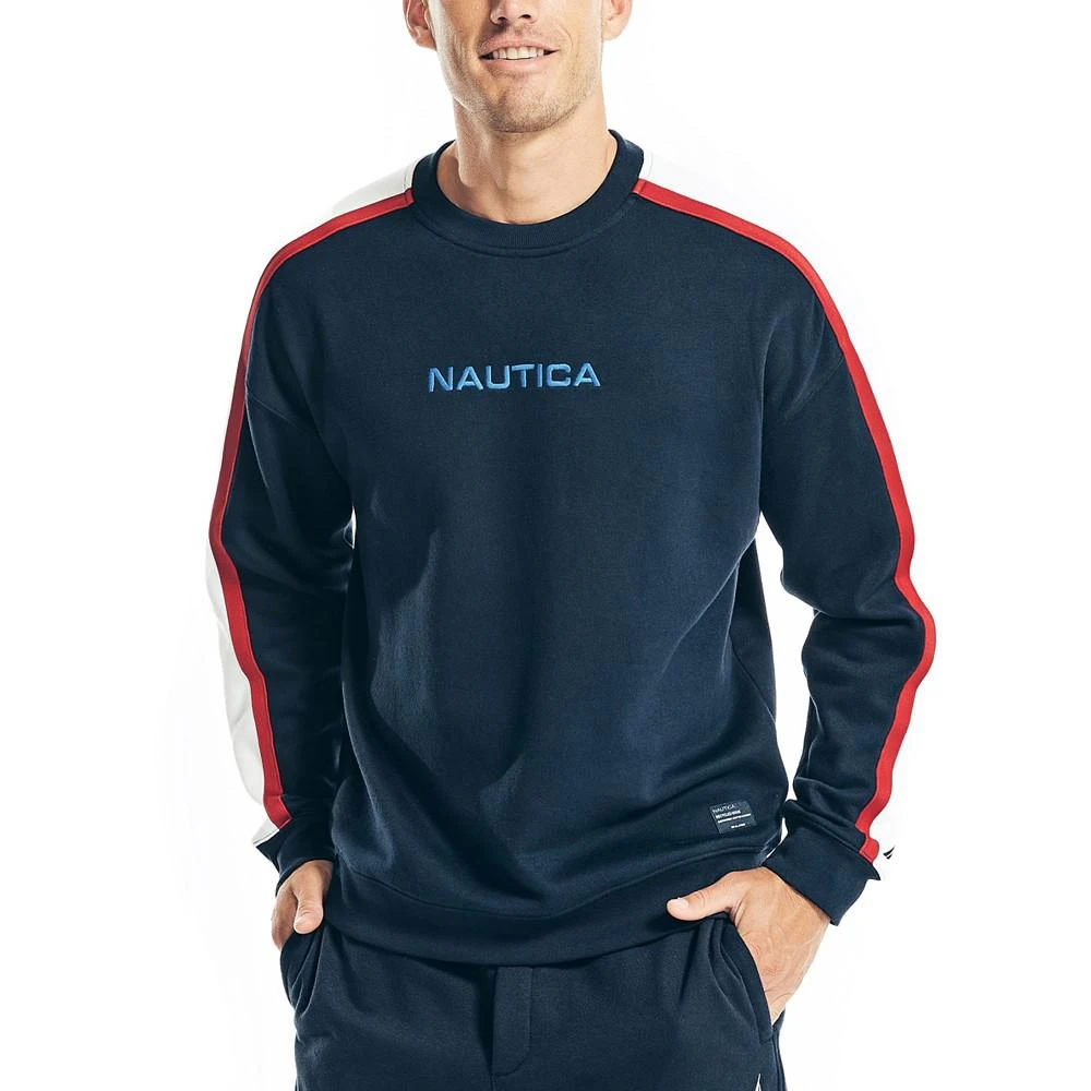 商品Nautica|Men's Sustainably Crafted Colorblock Sweatshirt,价格¥236,第1张图片