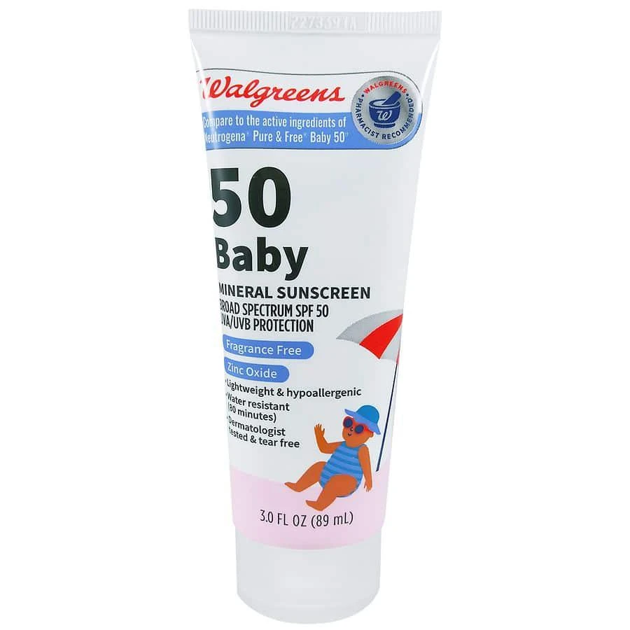 商品Walgreens|Baby Mineral Sunscreen SPF 50,价格¥41,第1张图片