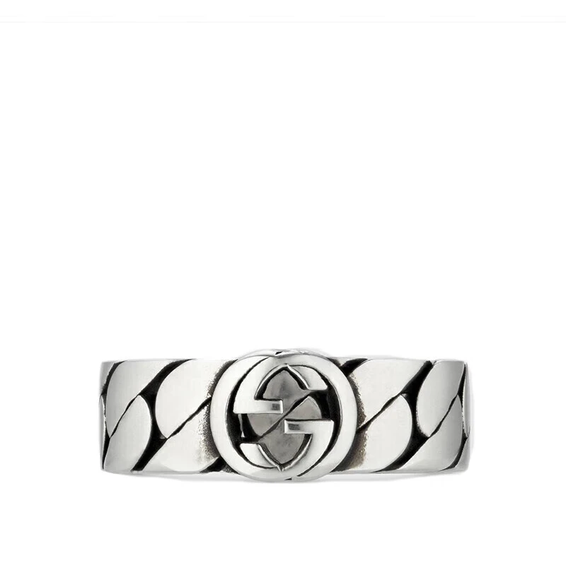 商品Gucci|GUCCI/古驰 经典款 925银GG细节宽戒指661513J84000728,价格¥2100,第1张图片