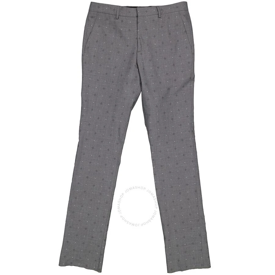 商品Burberry|Burberry Mid Grey Melange Fil Coupe Wool Cotton Classic Fit Trousers, Brand Size 46  (Waist Size 31.1"),价格¥1068,第1张图片