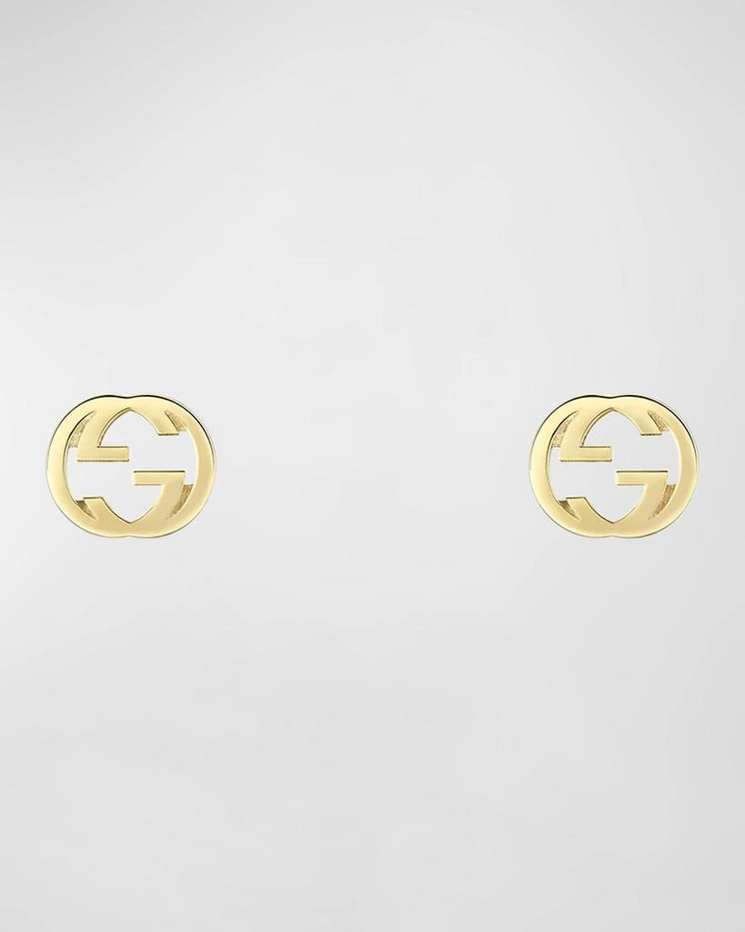 商品Gucci|18K Yellow Gold Interlocking G Stud Earrings,价格¥9883,第1张图片