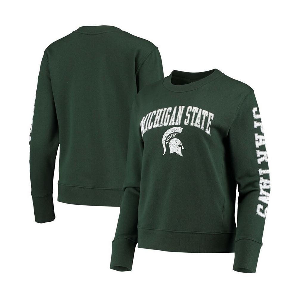 Women's Green Michigan State Spartans University 2.0 Fleece Sweatshirt商品第1张图片规格展示