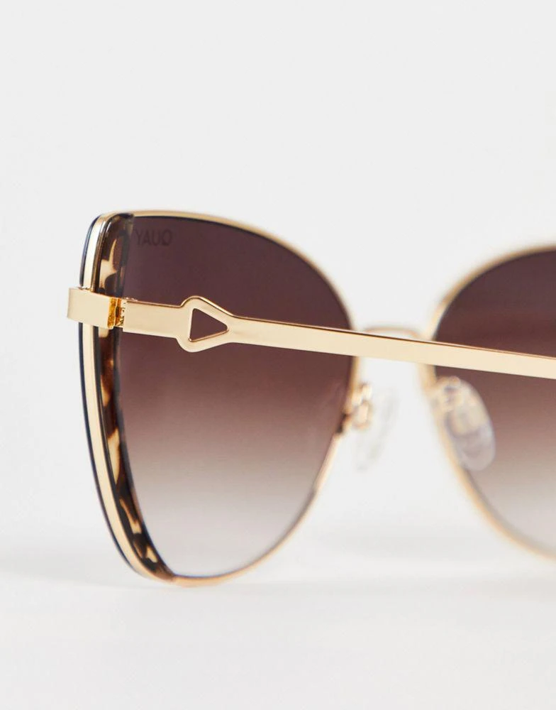 商品Quay|Quay x Love Island Glow Up cat eye sunglasses in gold tortoiseshell,价格¥334,第2张图片详细描述