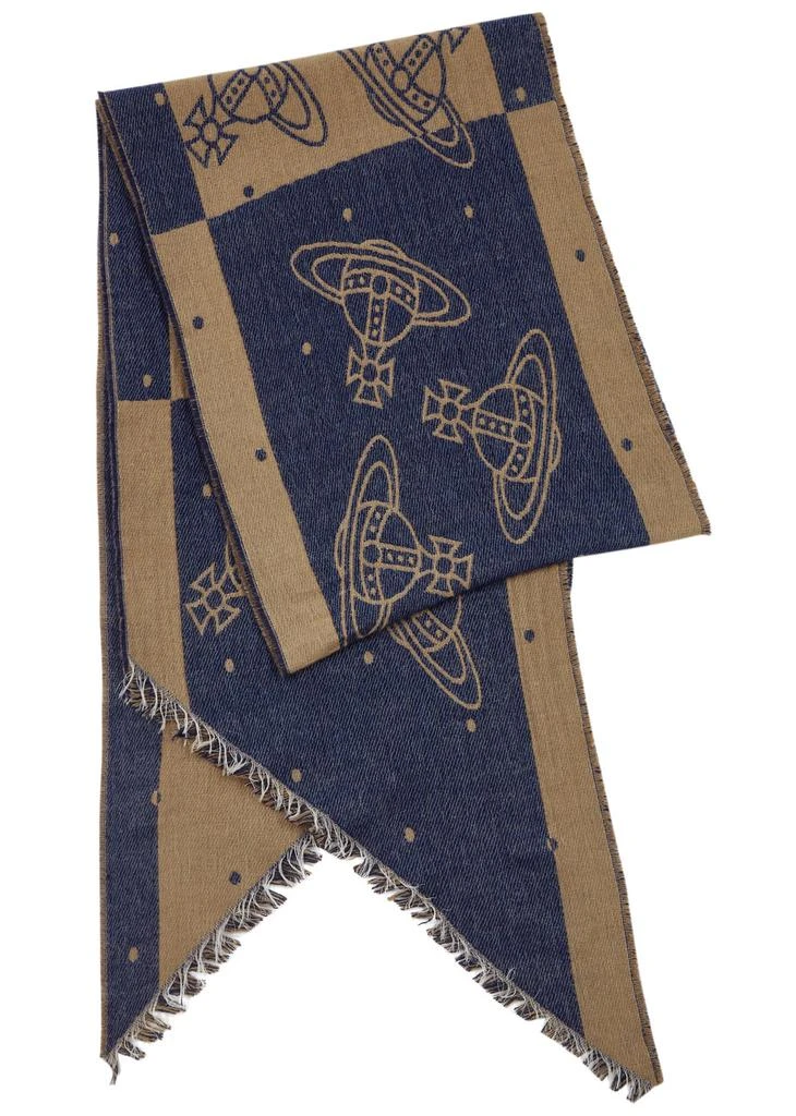 商品Vivienne Westwood|Logo-intarsia wool-blend scarf,价格¥1324,第1张图片