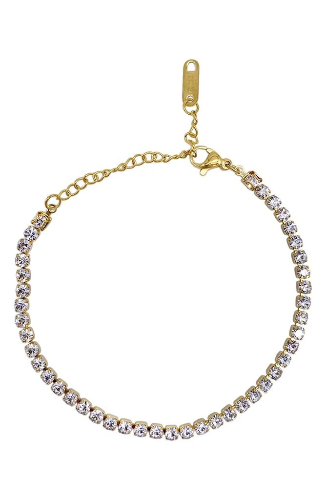 商品ADORNIA|14K Gold Plated Tennis Water Resistant Bracelet,价格¥189,第1张图片