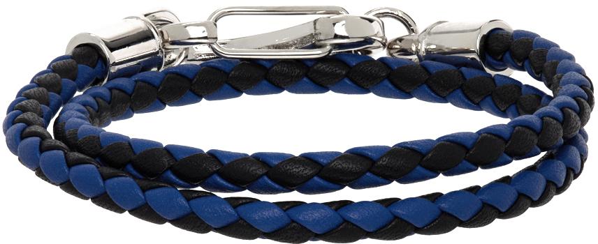 Black & Navy Double Wrap Braided Bracelet商品第4张图片规格展示