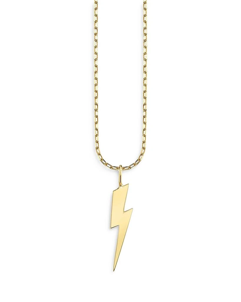 商品Sydney Evan|14K Yellow Gold Pure Lightning Bolt Pendant Necklace, 16",价格¥4119,第1张图片