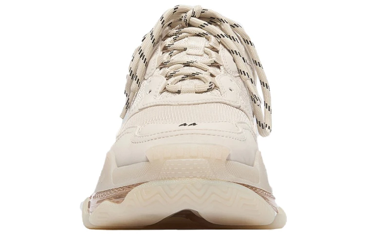 商品[国内直发] Balenciaga|巴黎世家 Triple S Clear Sole Sneaker 系带 低帮 老爹鞋 男款 米白色,价格¥9040,第5张图片详细描述