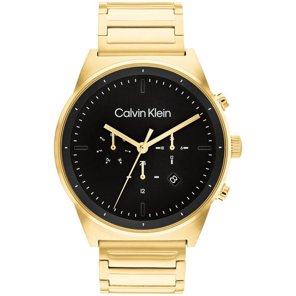 商品Calvin Klein|Men's Gold-Tone Stainless Steel Bracelet Watch 44mm,价格¥1544,第1张图片