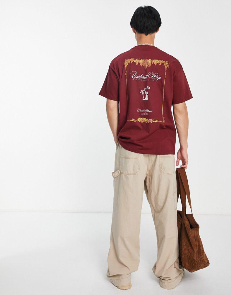 Carhartt WIP vino t-shirt in burgundy商品第1张图片规格展示