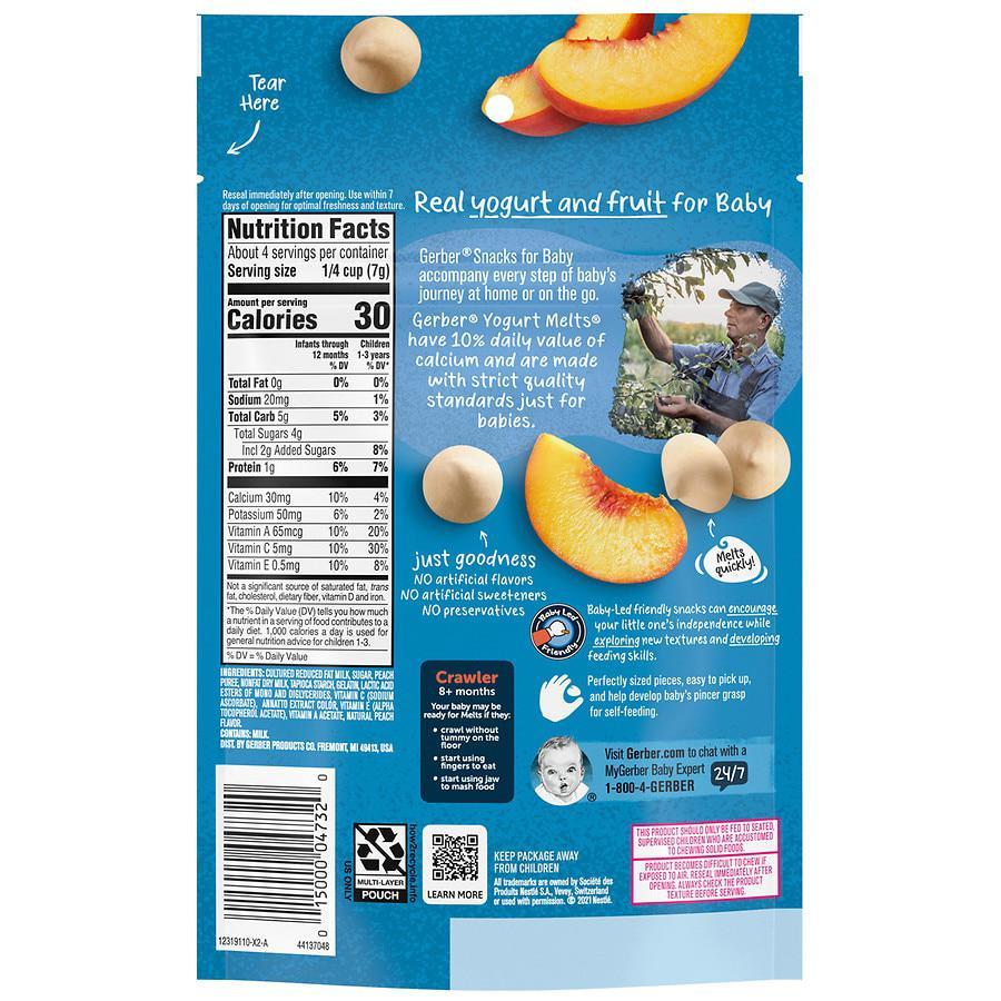 商品Gerber|婴儿3段辅食混合桃子口味酸奶溶豆 28g,价格¥29,第4张图片详细描述