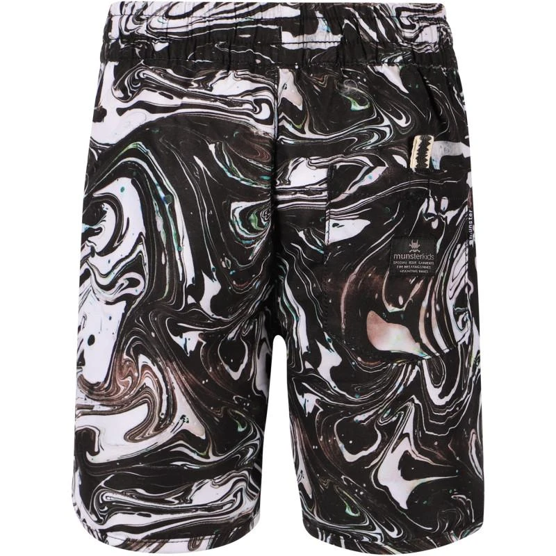 商品Munster|Tie dye swirl swimming shorts in black and white,价格¥484,第2张图片详细描述