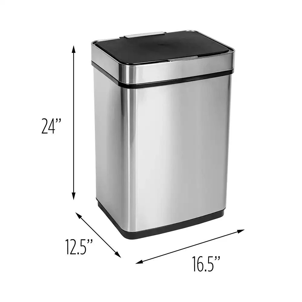 商品Honey Can Do|50L Stainless Steel Trash Can with Motion Sensor and Soft Close,价格¥2210,第5张图片详细描述