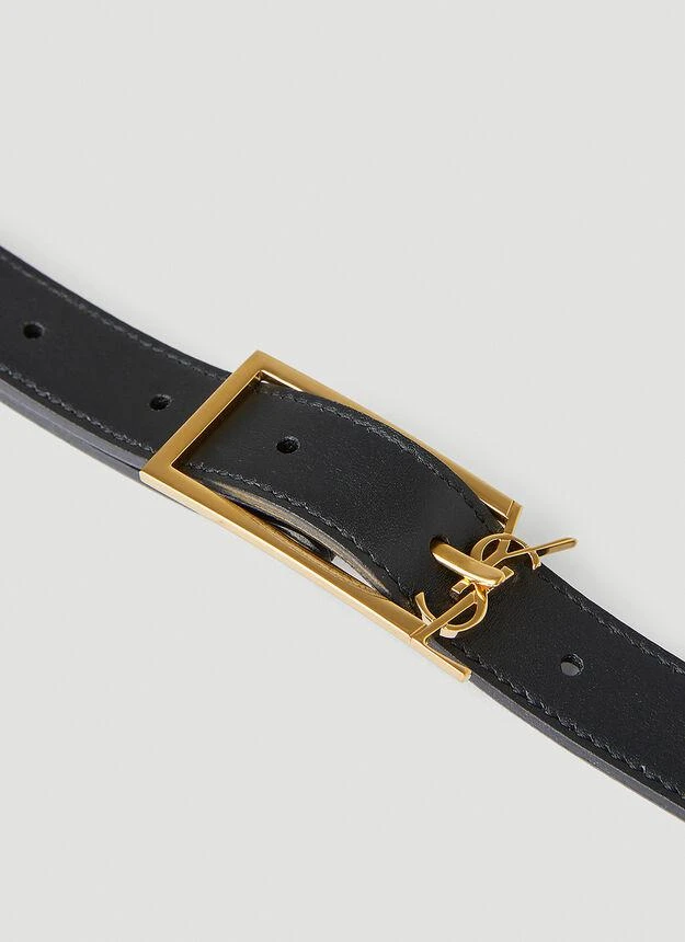 商品Yves Saint Laurent|Monogram Buckle Belt in Black,价格¥3194,第2张图片详细描述