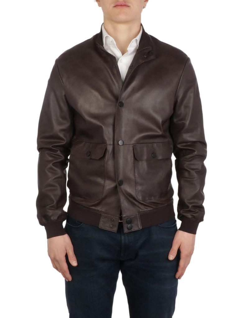 商品THE JACK LEATHERS|The Jack Leathers Men's  Brown Leather Outerwear Jacket,价格¥4003,第1张图片