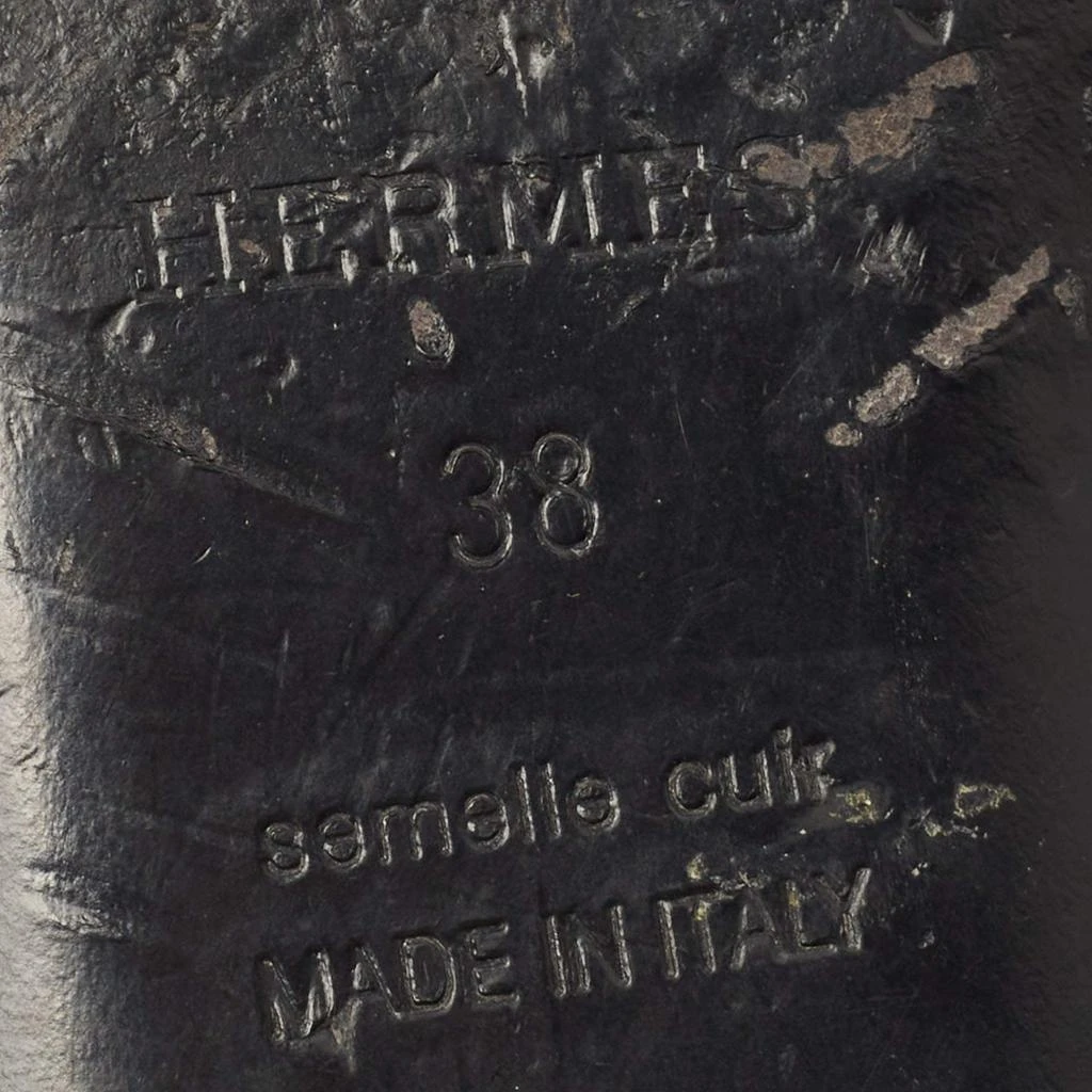 Hermes Black Leather Vincennes Mules Size 38 商品