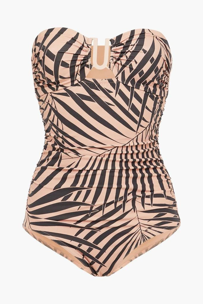 商品Zimmermann|Separates Sculpt Link ruched zebra-print bandeau swimsuit,价格¥1170,第3张图片详细描述