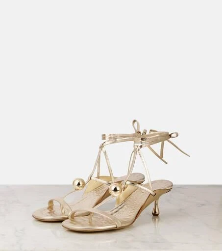 商品Jimmy Choo|Zyra 50 metallic leather sandals,价格¥9600,第4张图片详细描述