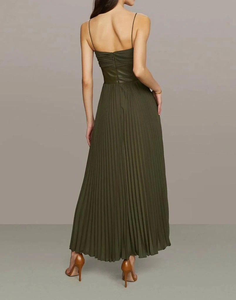 商品AMUR|Linda Leather Combo Dress In Kalamata Green,价格¥3334,第2张图片详细描述