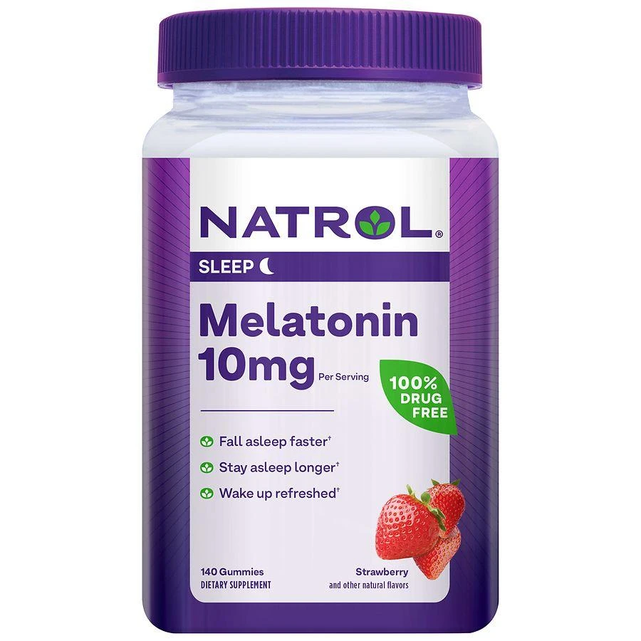 商品Natrol|Melatonin 10 mg, Sleep Support, Gummies Strawberry,价格¥140,第1张图片