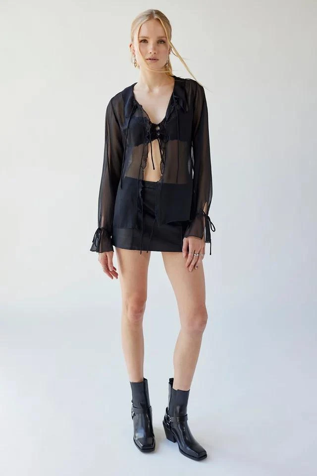 商品Urban Renewal|Urban Renewal Remade Low Rise Leather Mini Skirt,价格¥113,第4张图片详细描述