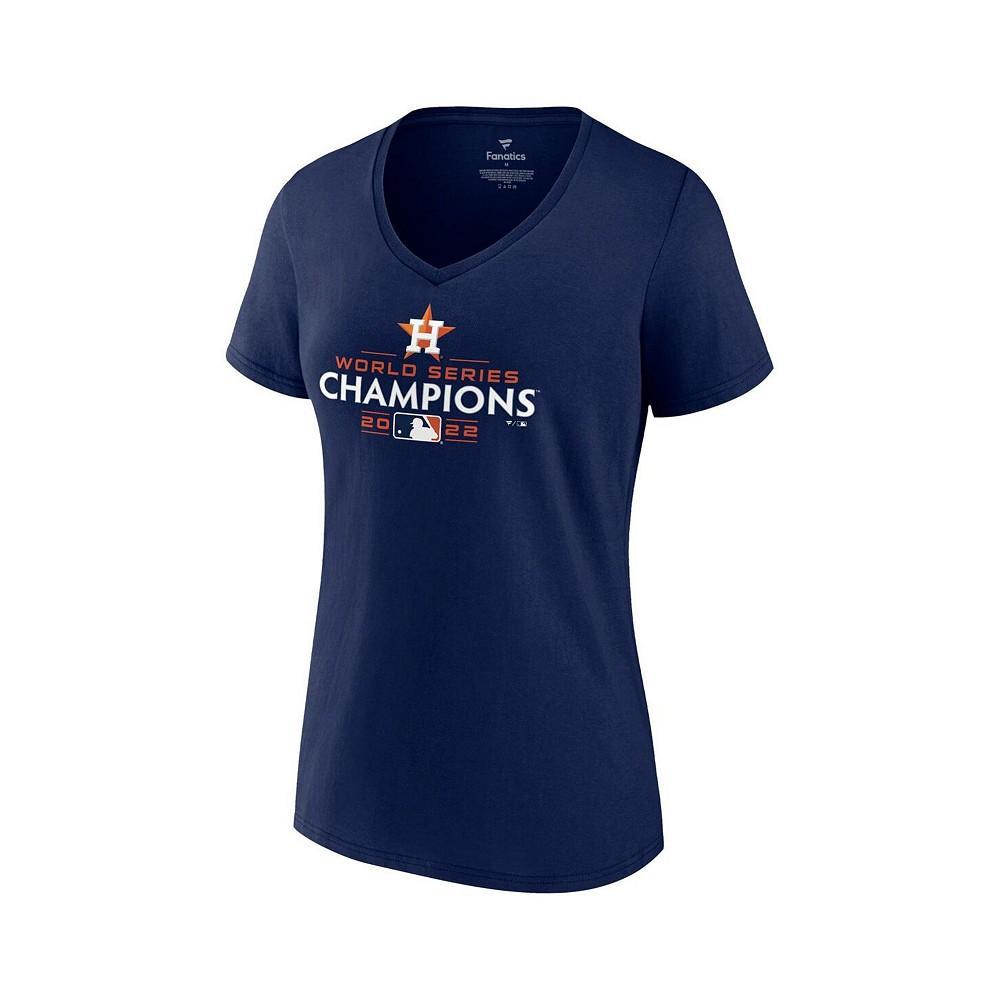 商品Fanatics|Women's Branded Navy Houston Astros 2022 World Series Champions Champions Logo V-Neck T-shirt,价格¥258,第5张图片详细描述