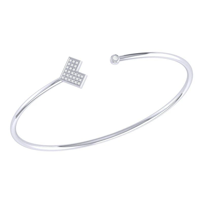 商品LuvMyJewelry|One Way Arrow Adjustable Diamond Cuff In Sterling Silver,价格¥1729,第1张图片