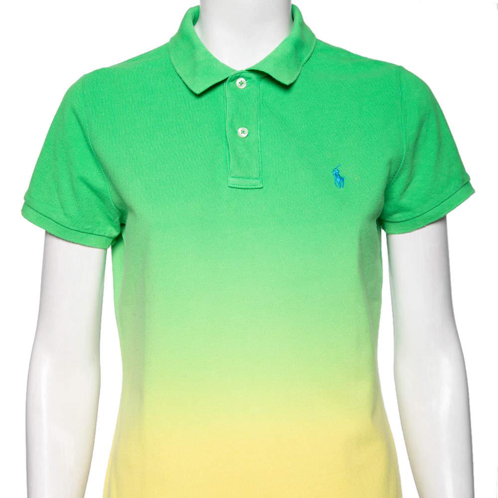 Ralph Lauren Green Ombre Cotton Pique Skinny Fit Polo T-Shirt L商品第4张图片规格展示