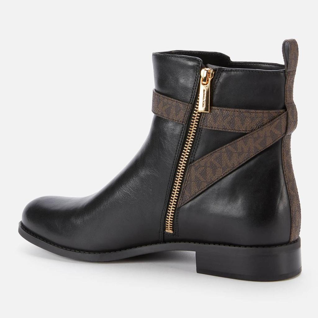 商品Michael Kors|MICHAEL Michael Kors Women's Farrah Leather Flat Ankle Boots - Black,价格¥942,第5张图片详细描述