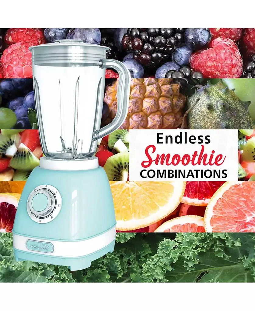 商品Brentwood Appliances|Brentwood JB-330BL 2 Speed Retro Blender in Blue with 50 Ounce Plastic Jar,价格¥447,第3张图片详细描述