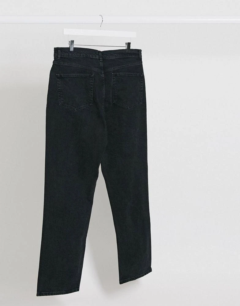 商品ASOS|ASOS DESIGN Tall high rise stretch 'slim' straight leg jeans in black,价格¥121,第4张图片详细描述