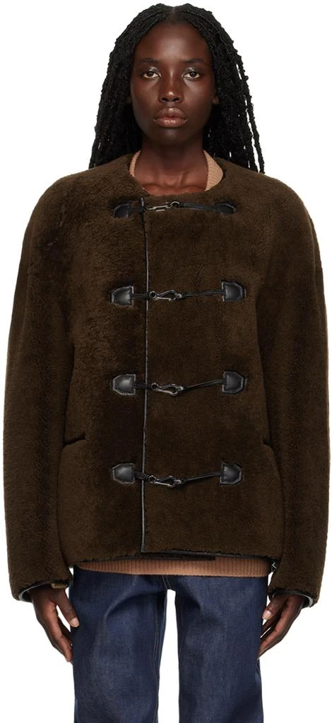 商品Totême|Brown Teddy Shearling Jacket,价格¥20189,第1张图片