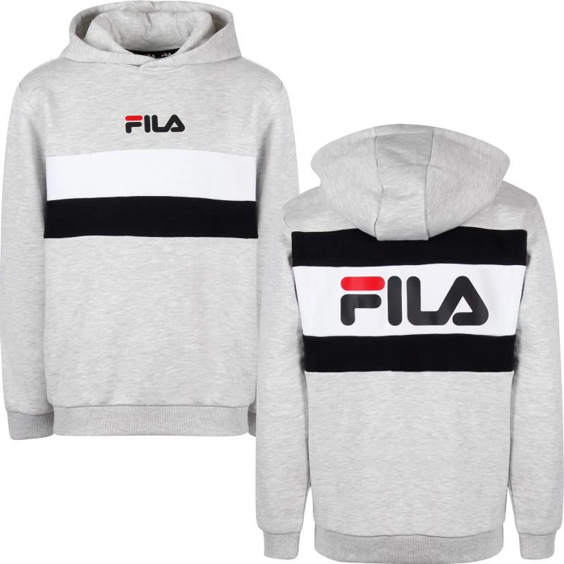 商品Fila|Striped logo print hoodie in grey,价格¥639,第1张图片