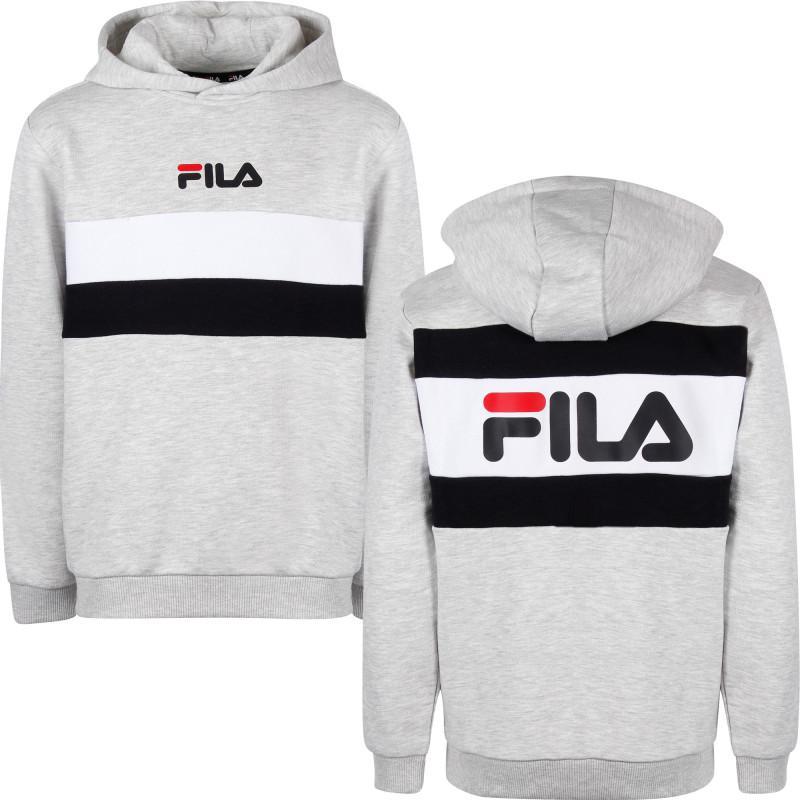商品Fila|Striped logo print hoodie in gray,价格¥860,第1张图片