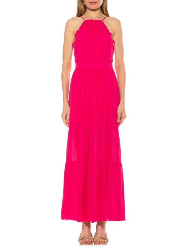 商品ALEXIA ADMOR|Kira Ruffle Halter Maxi Dress,价格¥674,第1张图片