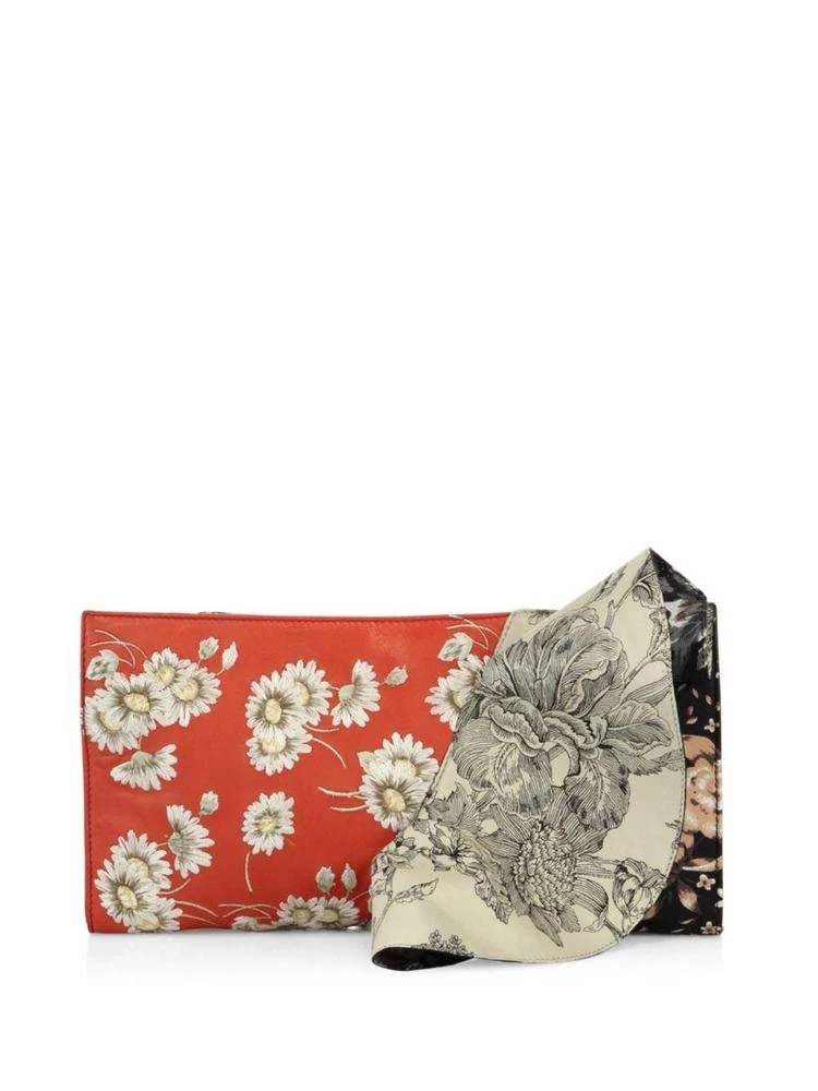 商品Alexander McQueen|Floral-Print Leather Ruffle Clutch,价格¥7170,第1张图片