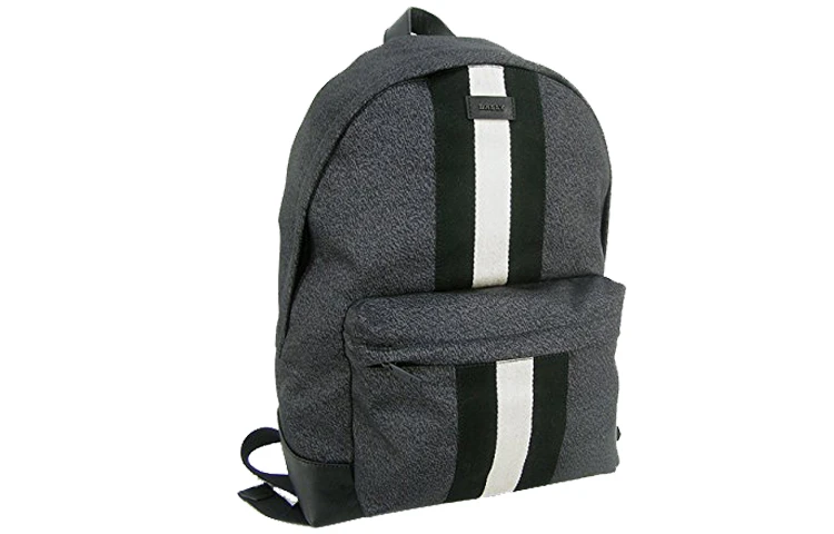 商品[国内直发] Bally|巴利 条纹装饰 尼龙 书包背包双肩包 常规 男款 灰色,价格¥3720,第4张图片详细描述