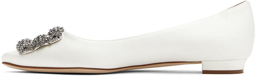 商品Manolo Blahnik|白色 Hangisi 芭蕾鞋,价格¥8741,第5张图片详细描述