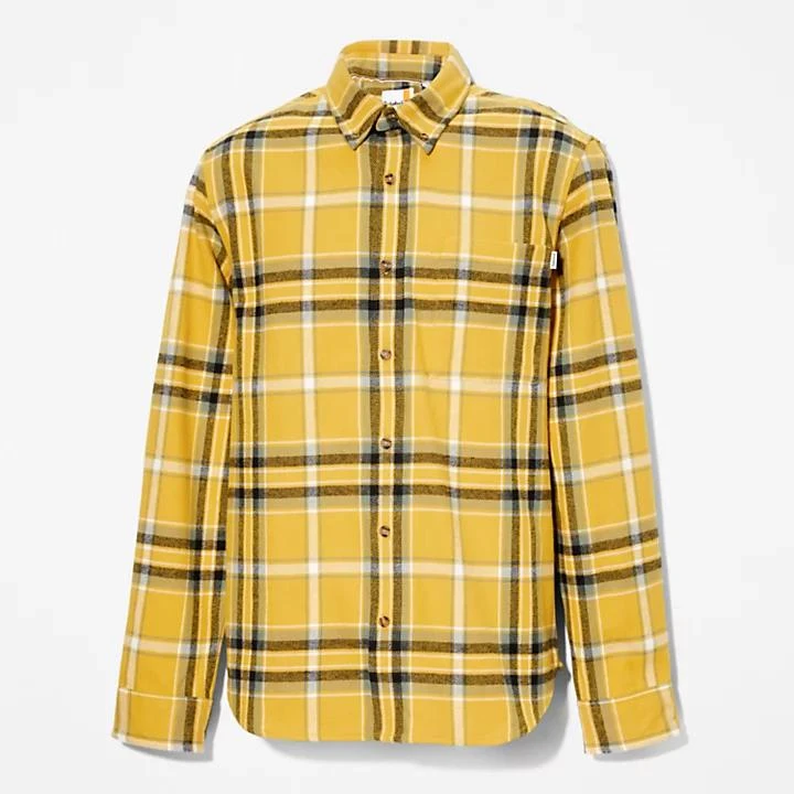 Heavy Flannel Check Shirt for Men in Yellow 商品