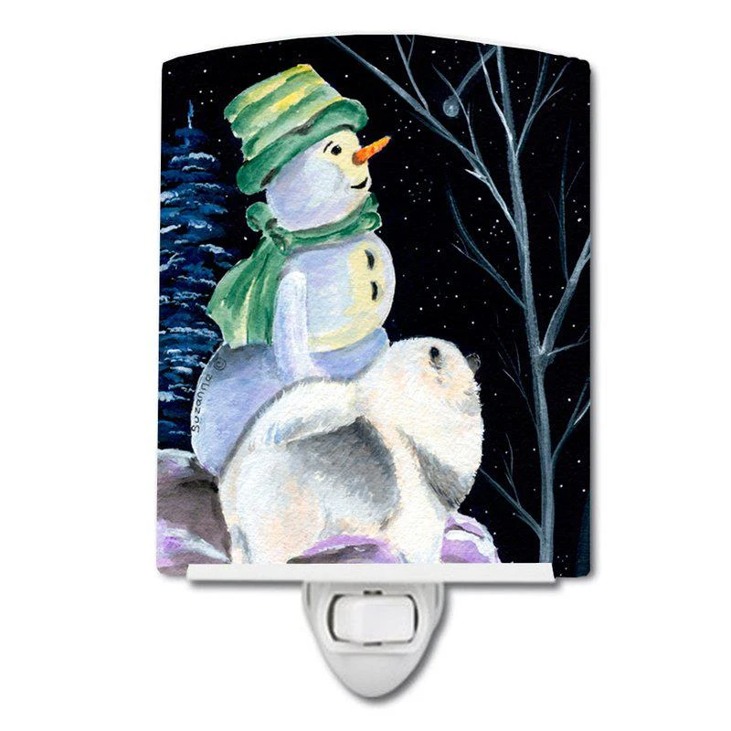 商品Caroline's Treasures|Snowman with Keeshond Ceramic Night Light,价格¥203,第1张图片